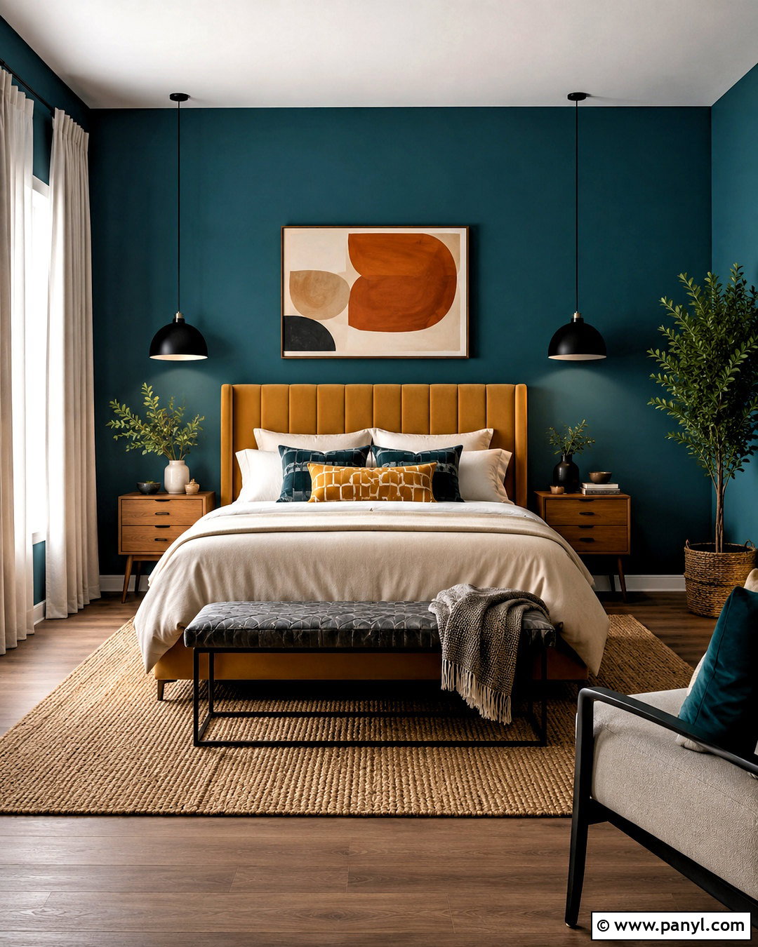 Deep Teal And Mustard Bedroom - 20 deep teal bedroom ideas