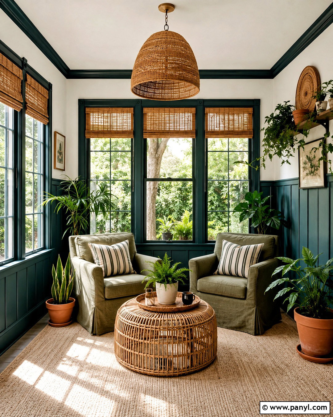 Deep Teal And Olive Green Sunroom - 20 deep teal color palette ideas