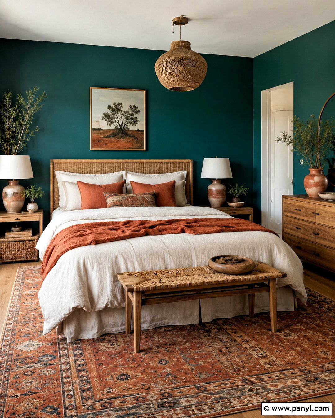 Deep Teal And Terracotta Bedroom - 20 deep teal bedroom ideas