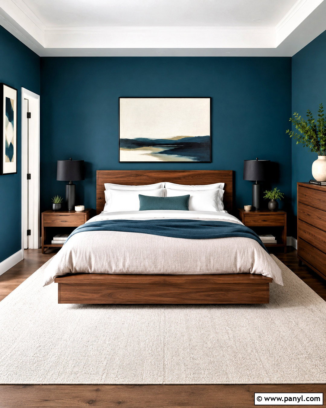 Deep Teal And Walnut Bedroom - 20 deep teal bedroom ideas