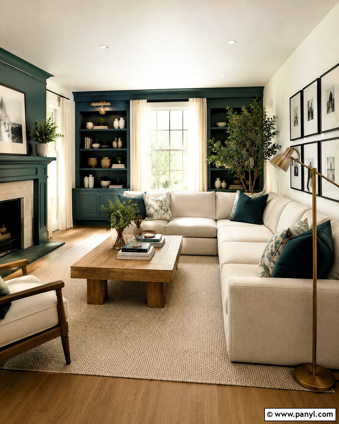 Deep Teal And Warm White Living Room - 20 deep teal color palette ideas