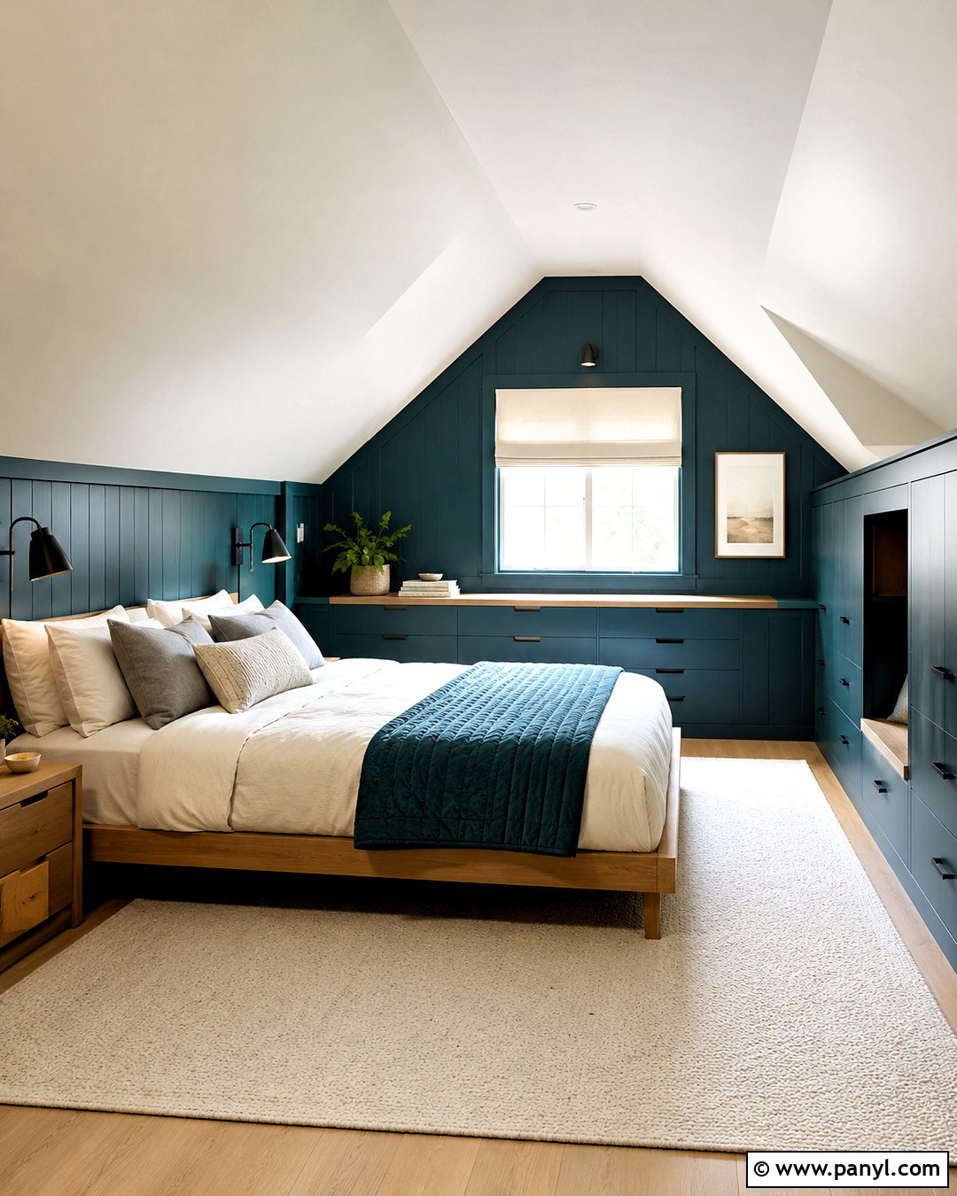 Deep Teal Attic Bedroom - 20 deep teal bedroom ideas