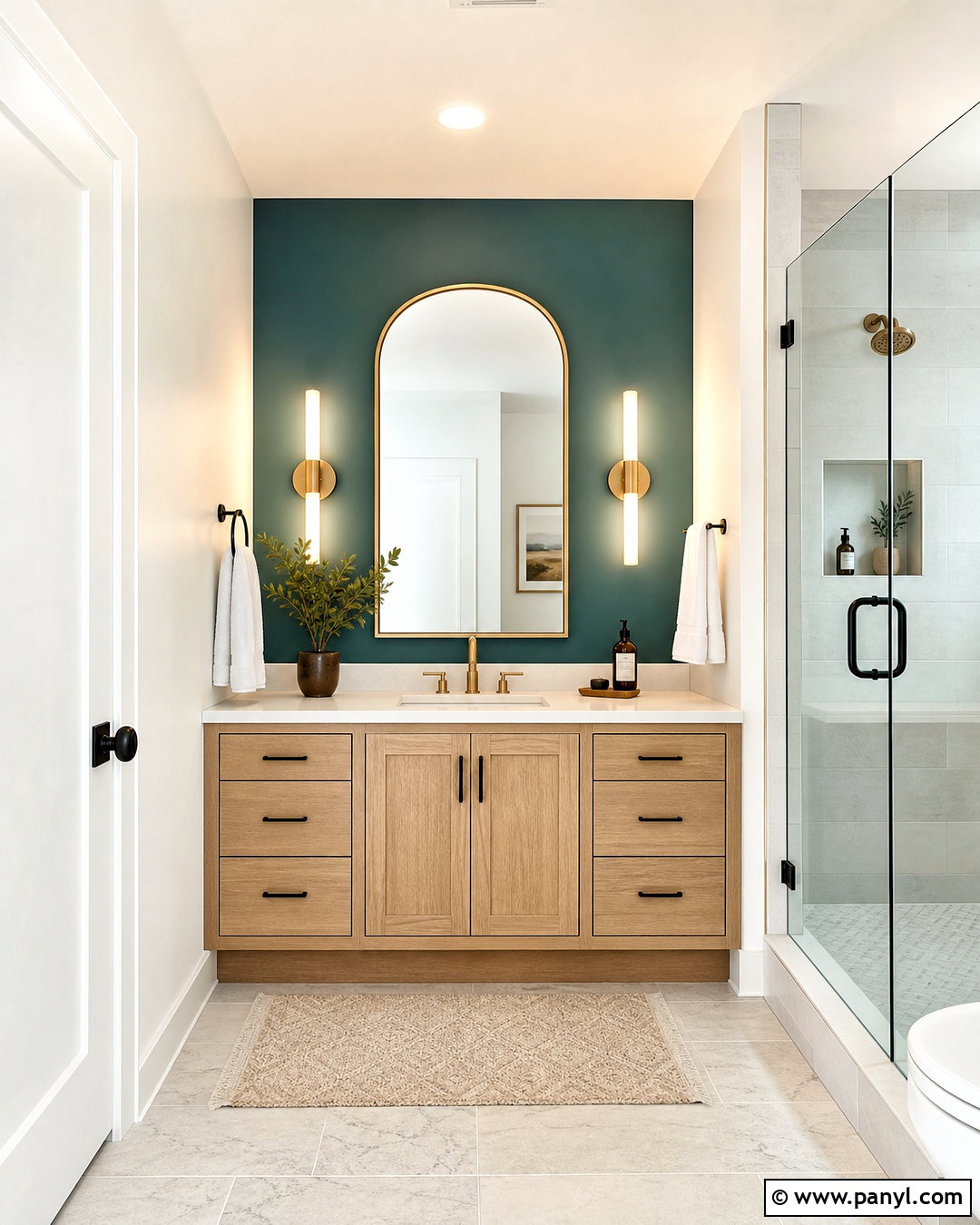 Deep Teal Bathroom Accent Wall - 20 moody accent wall ideas