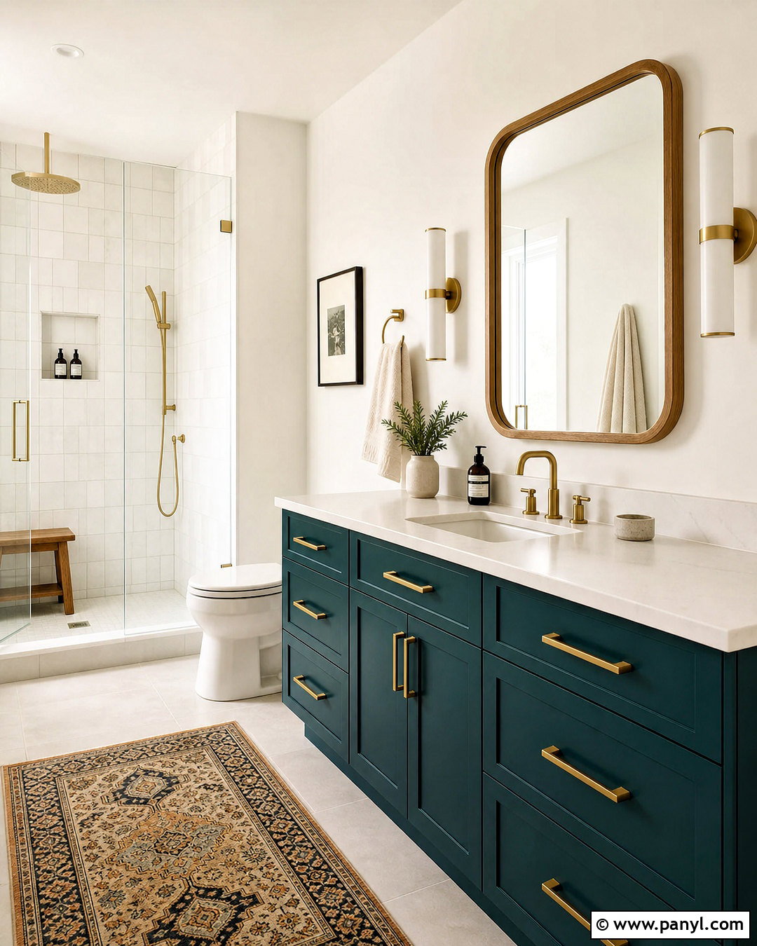 Deep Teal Bathroom Vanity - 20 bathroom vanity color ideas
