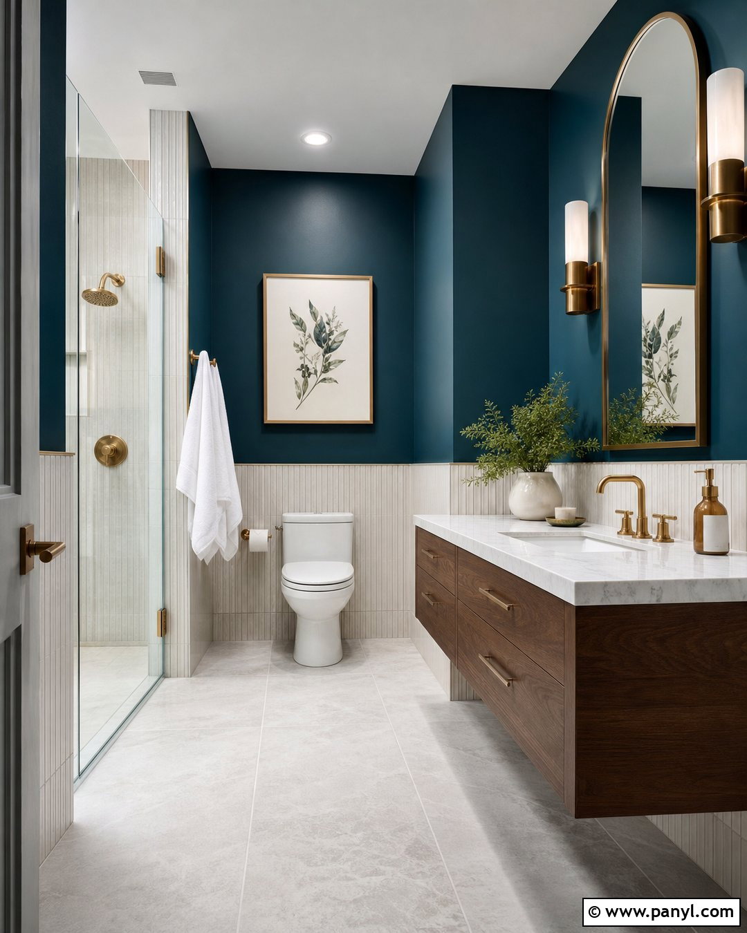 Deep Teal Bathroom Walls - 30 dark wall paint ideas