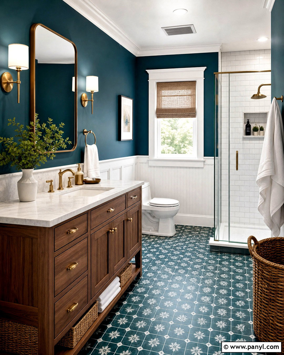 Deep Teal Bathroom Walls With White Trim - 20 dark walls white trim ideas