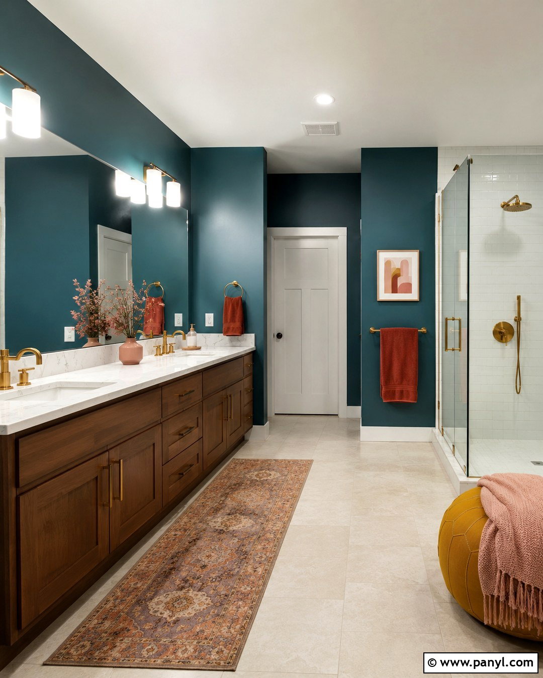 Deep Teal Bathroom Walls - 20 Fun Bathroom Wall Colors
