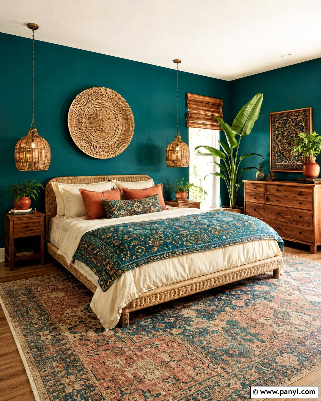 Deep Teal Boho Bedroom - 20 deep teal bedroom ideas