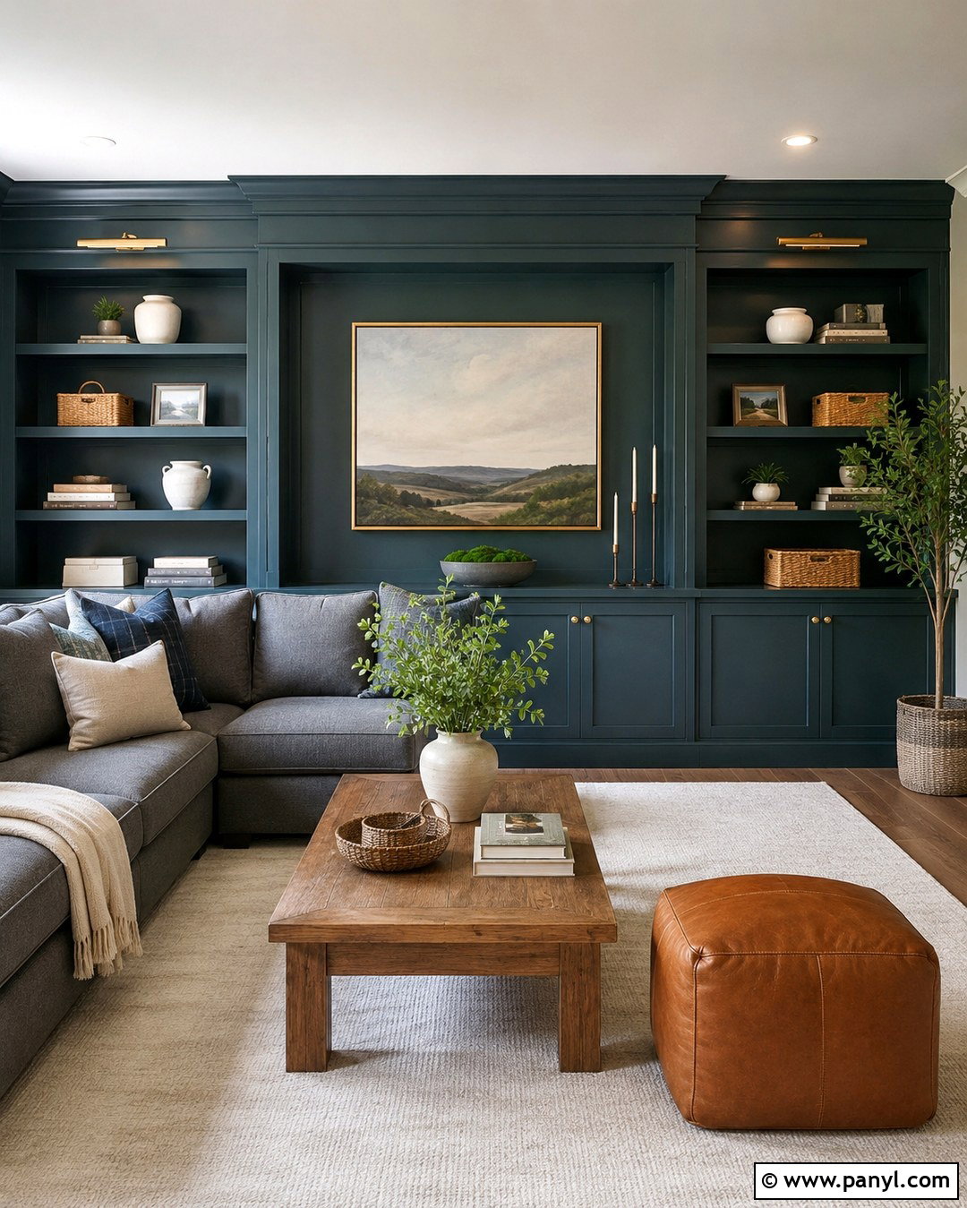 Deep Teal Built-In Wall - 20 Beautiful Painted Walls
