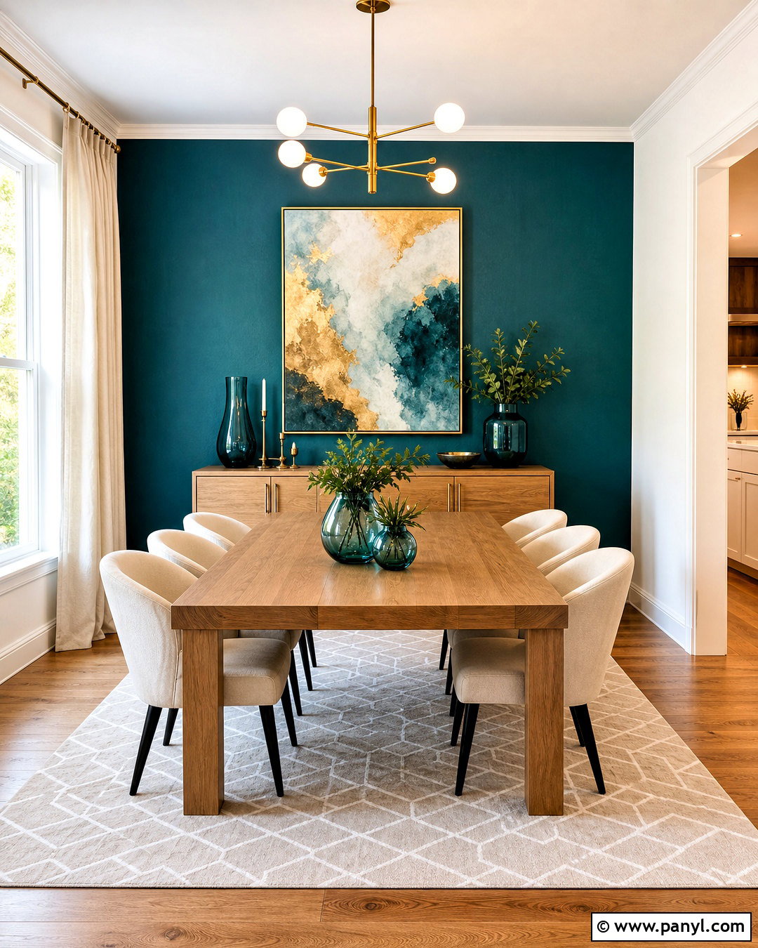 Deep Teal Dining Room Accent Wall - 20 accent wall paint ideas