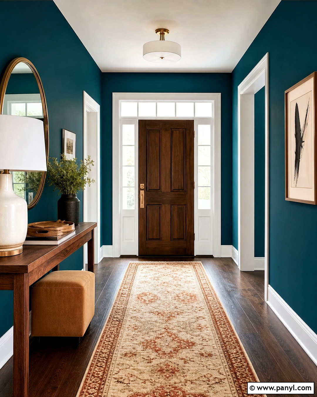 Deep Teal Entryway Walls - 20 entryway wall color ideas