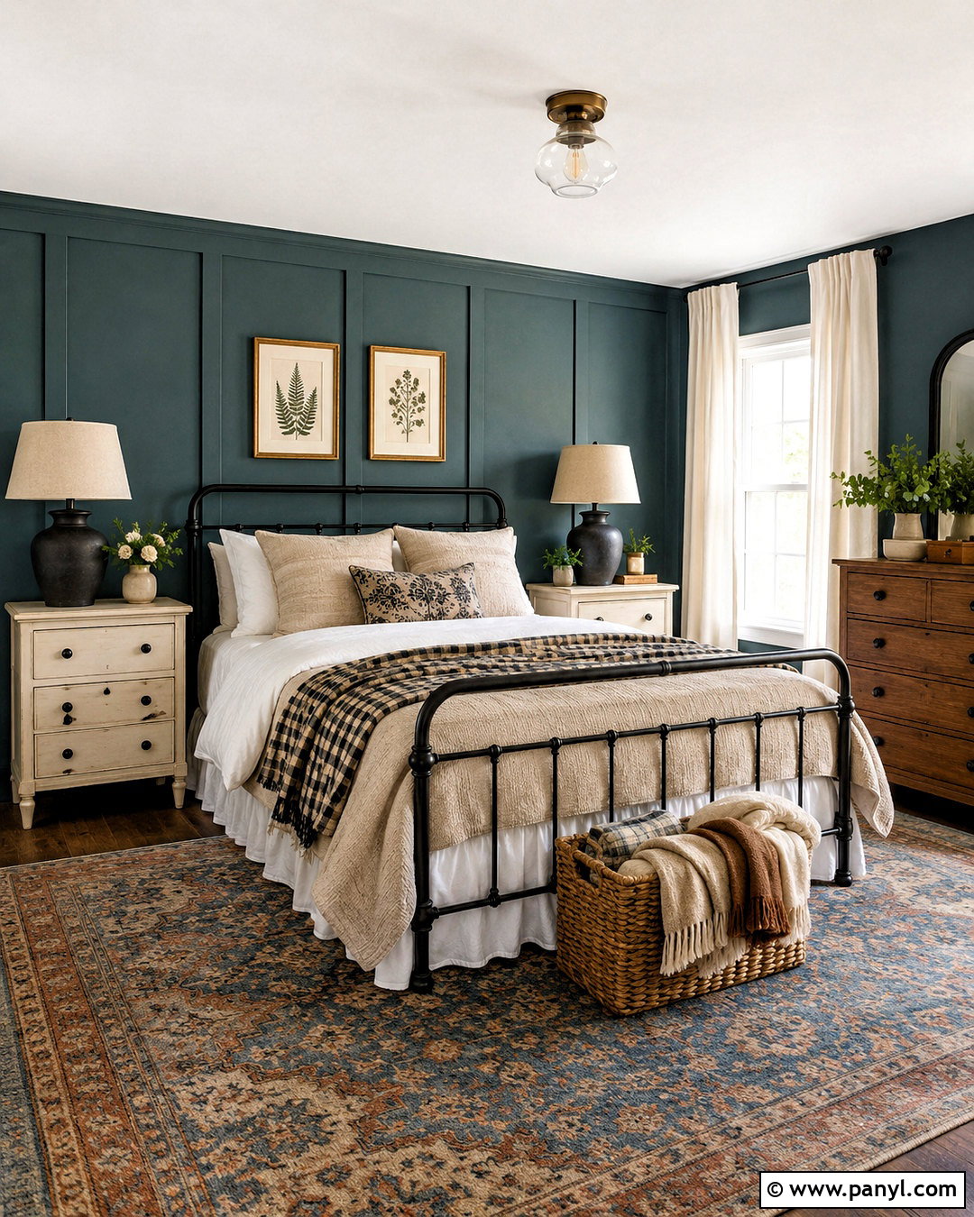 Deep Teal Farmhouse Bedroom - 20 deep teal bedroom ideas