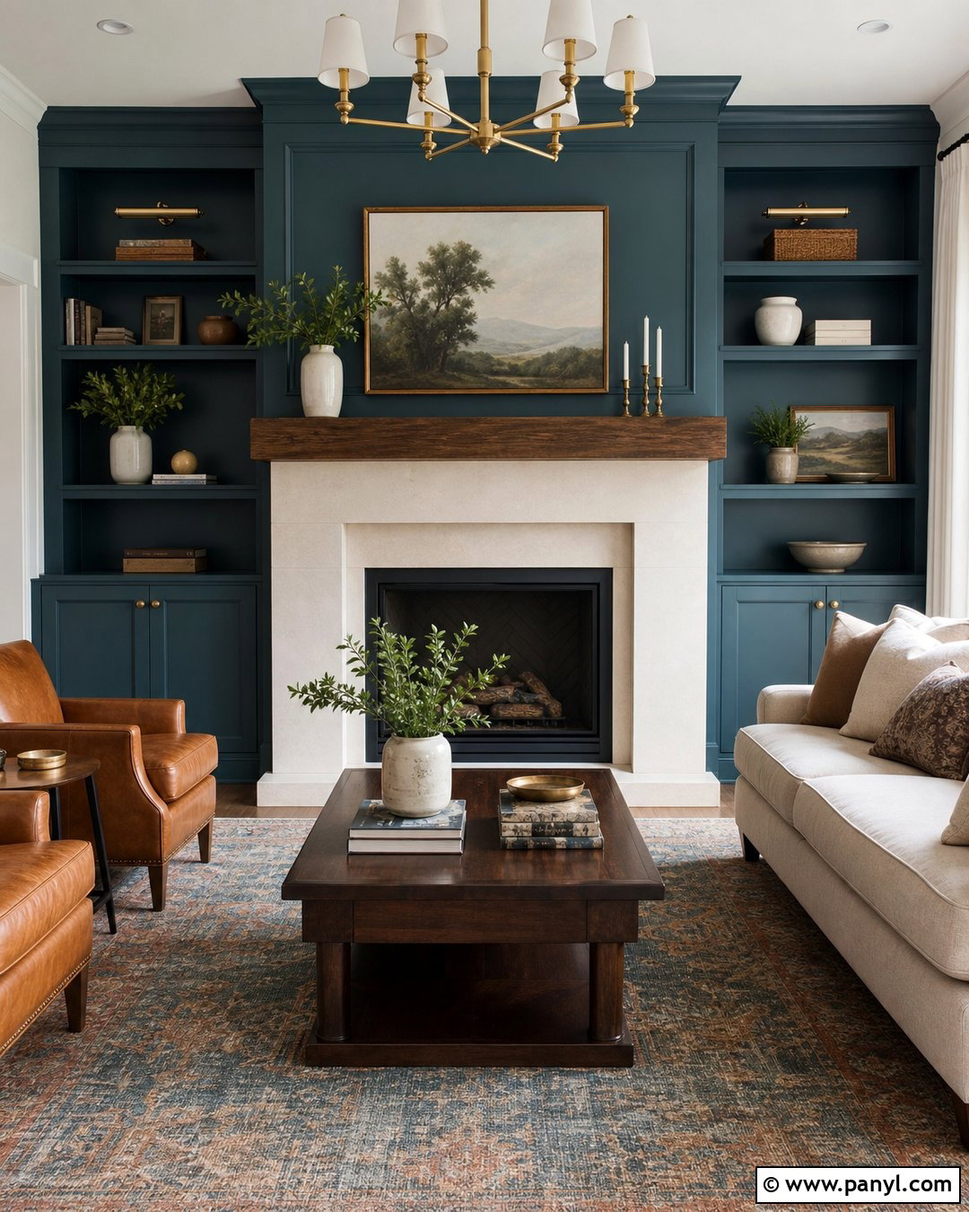 Deep Teal Fireplace Accent Wall - 35 Fireplace Accent Wall Color Ideas