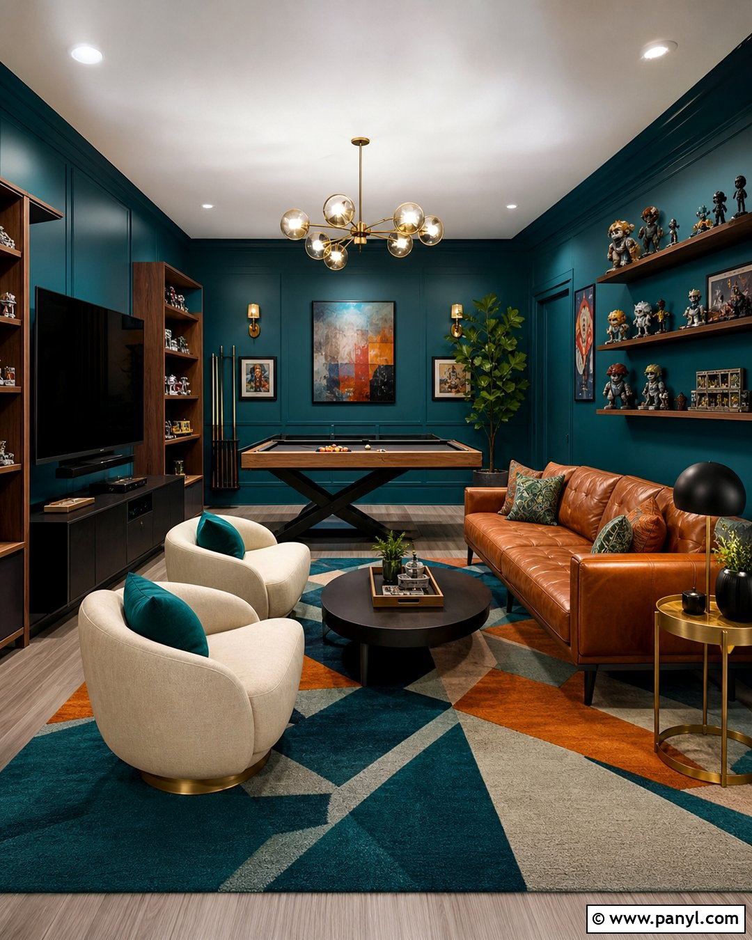 Deep Teal Game Room - 20 Best Wall Color For Game Room Ideas