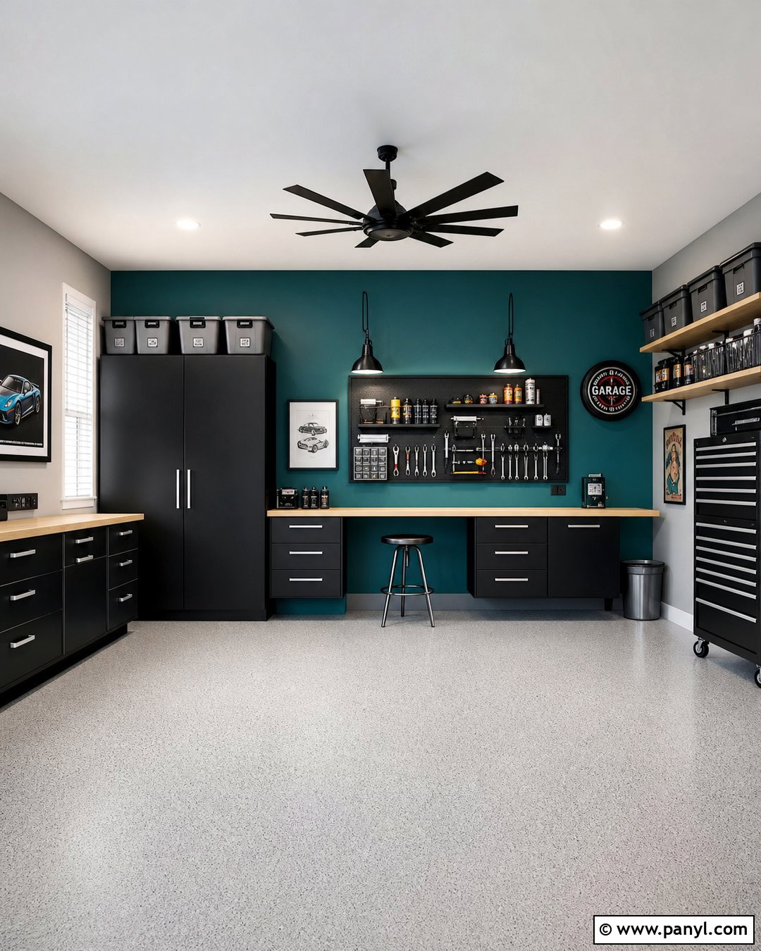Deep Teal Garage Walls - 30 Garage Wall Colors