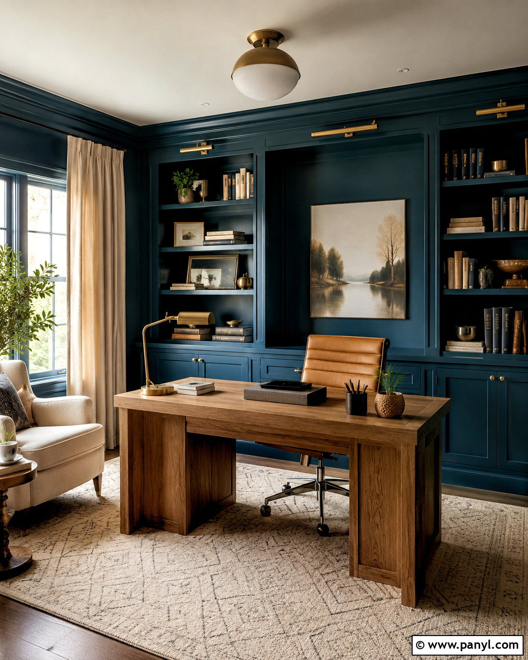 Deep Teal Home Office - 20 dark room colors