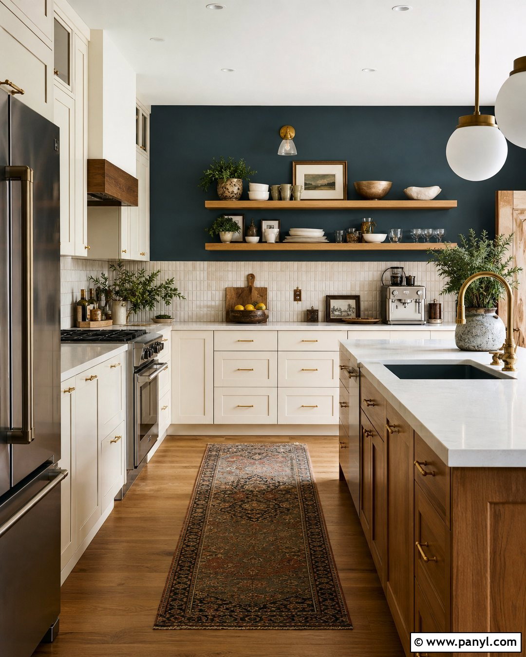 Deep Teal Kitchen Accent Wall - 30 kitchen accent wall color ideas