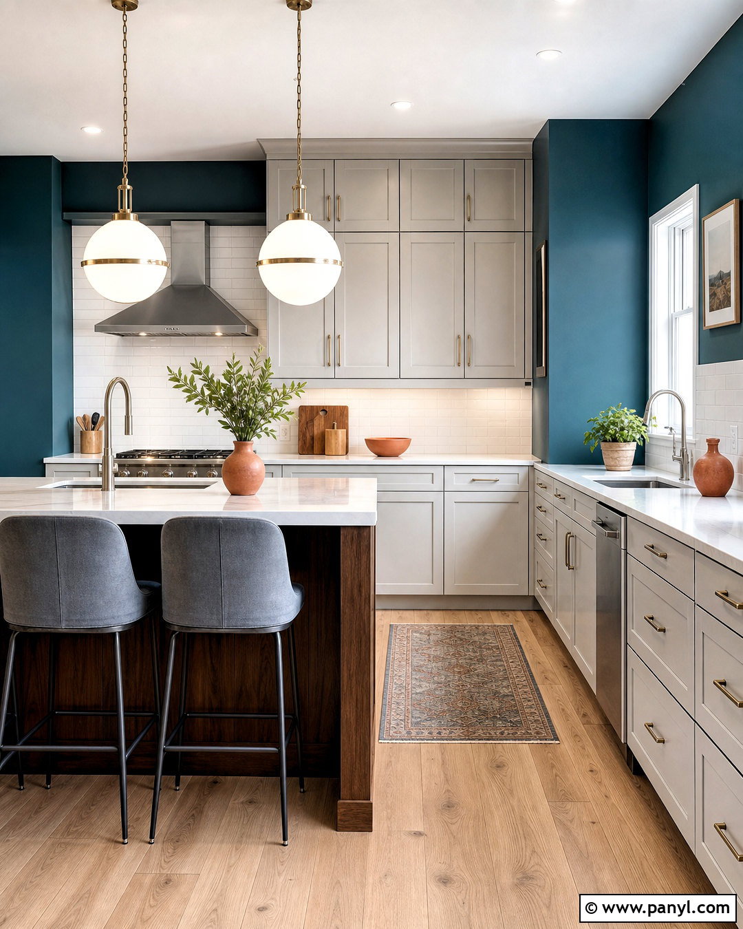 Deep Teal Kitchen Walls - 20 dark kitchen walls
