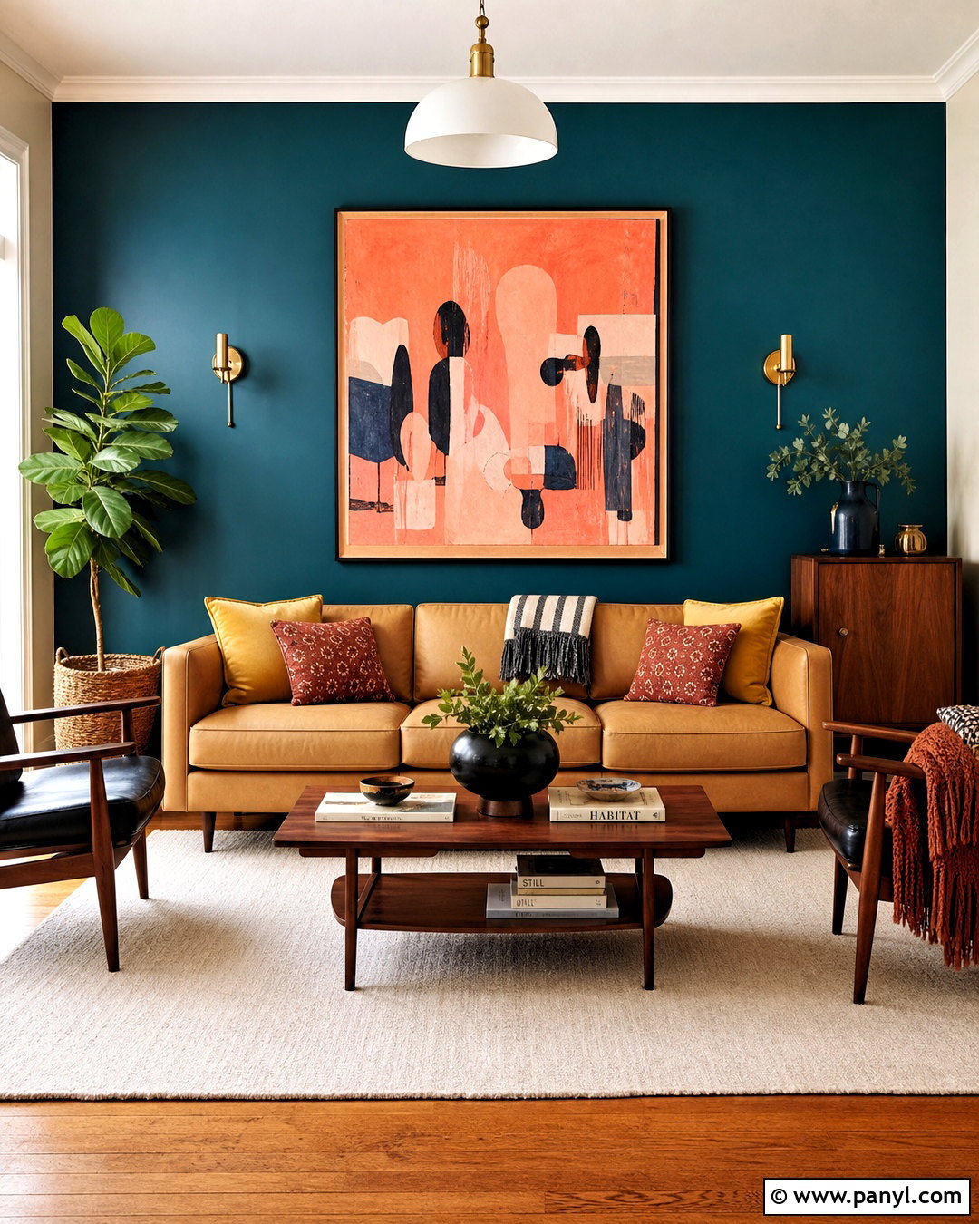 Deep Teal Living Room Accent Wall - 20 accent wall colors living room ideas