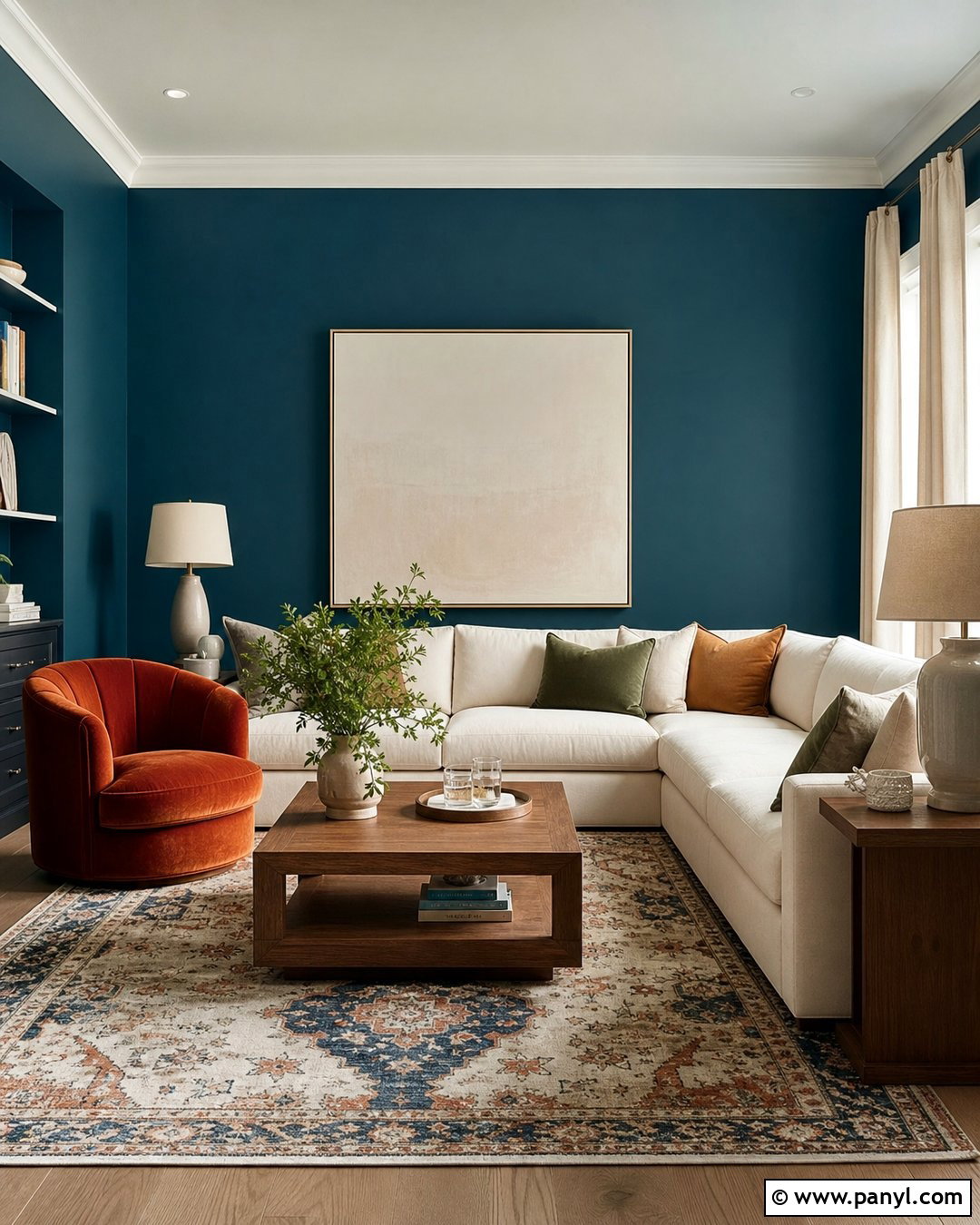 Deep Teal Living Room Walls - 45 wall colors for living room ideas