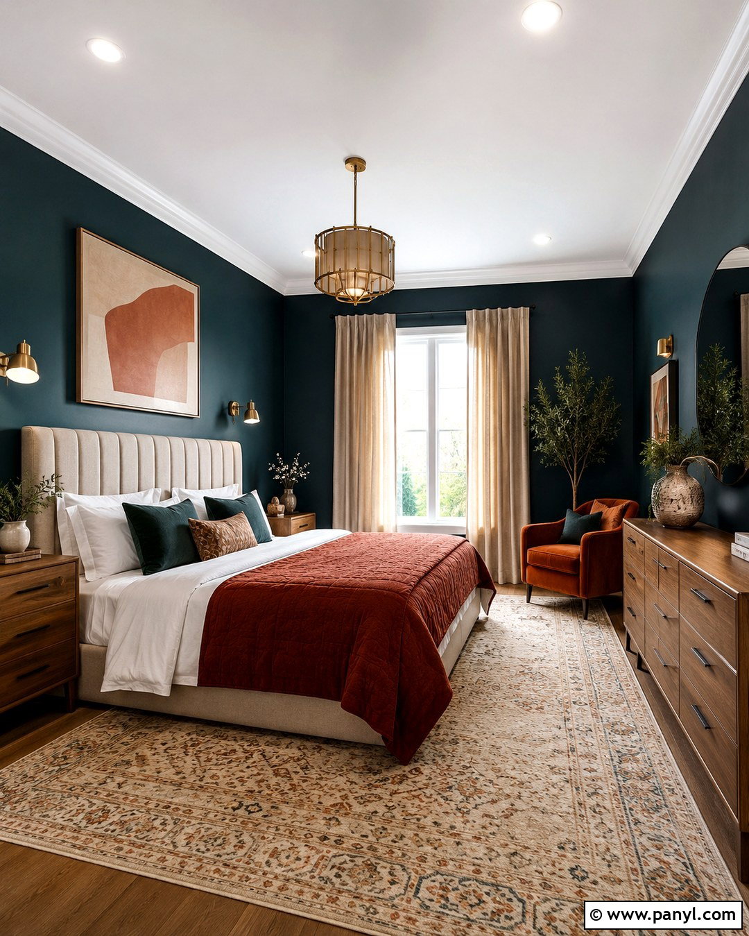 Deep Teal Master Bedroom Walls - 20 Dark Wall Master Room Ideas