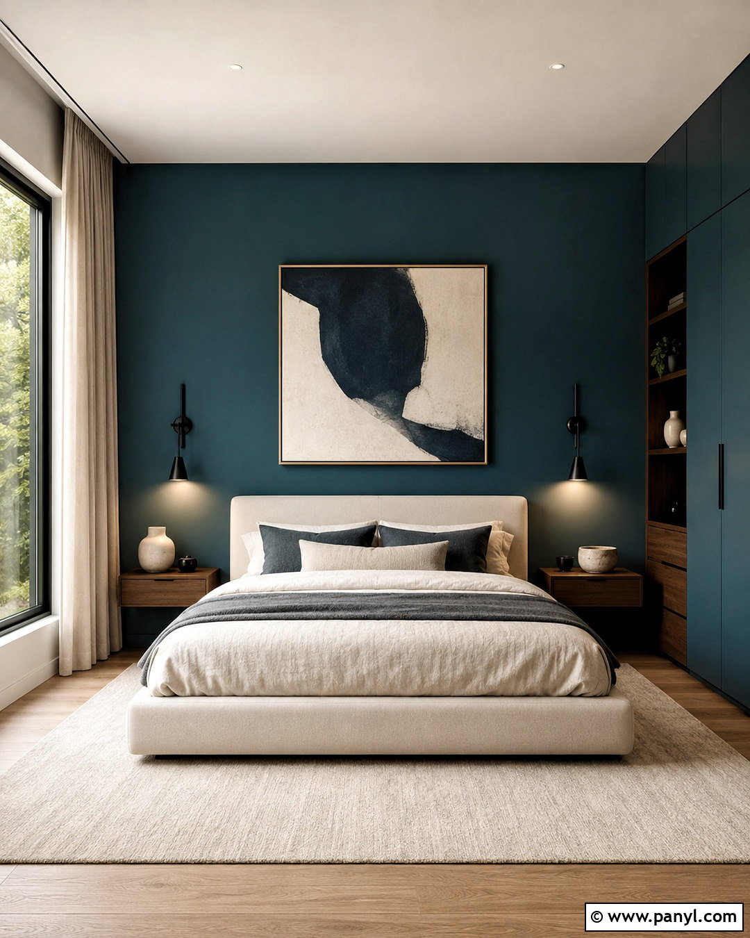Deep Teal Modern Bedroom - 20 deep teal bedroom ideas