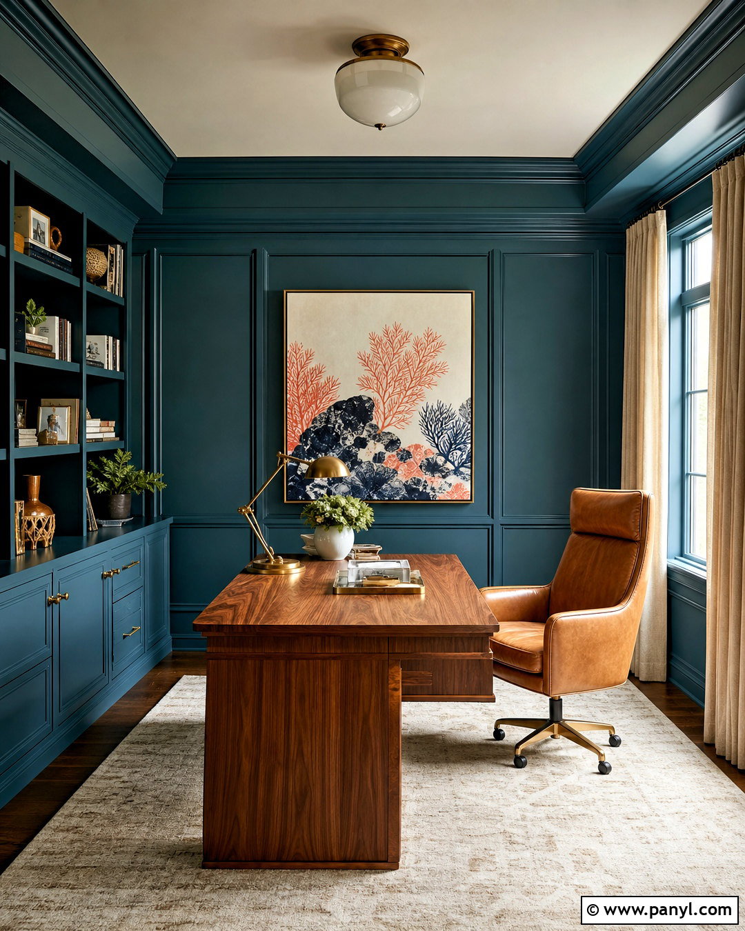 Deep Teal Office Paint - 20 moody office paint colors