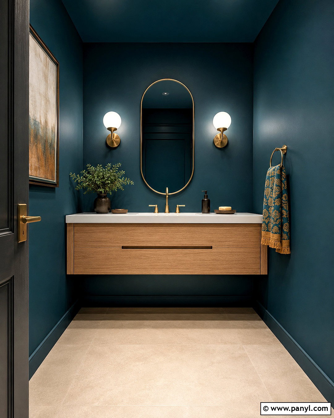 Deep Teal Powder Room - 20 powder room paint colors
