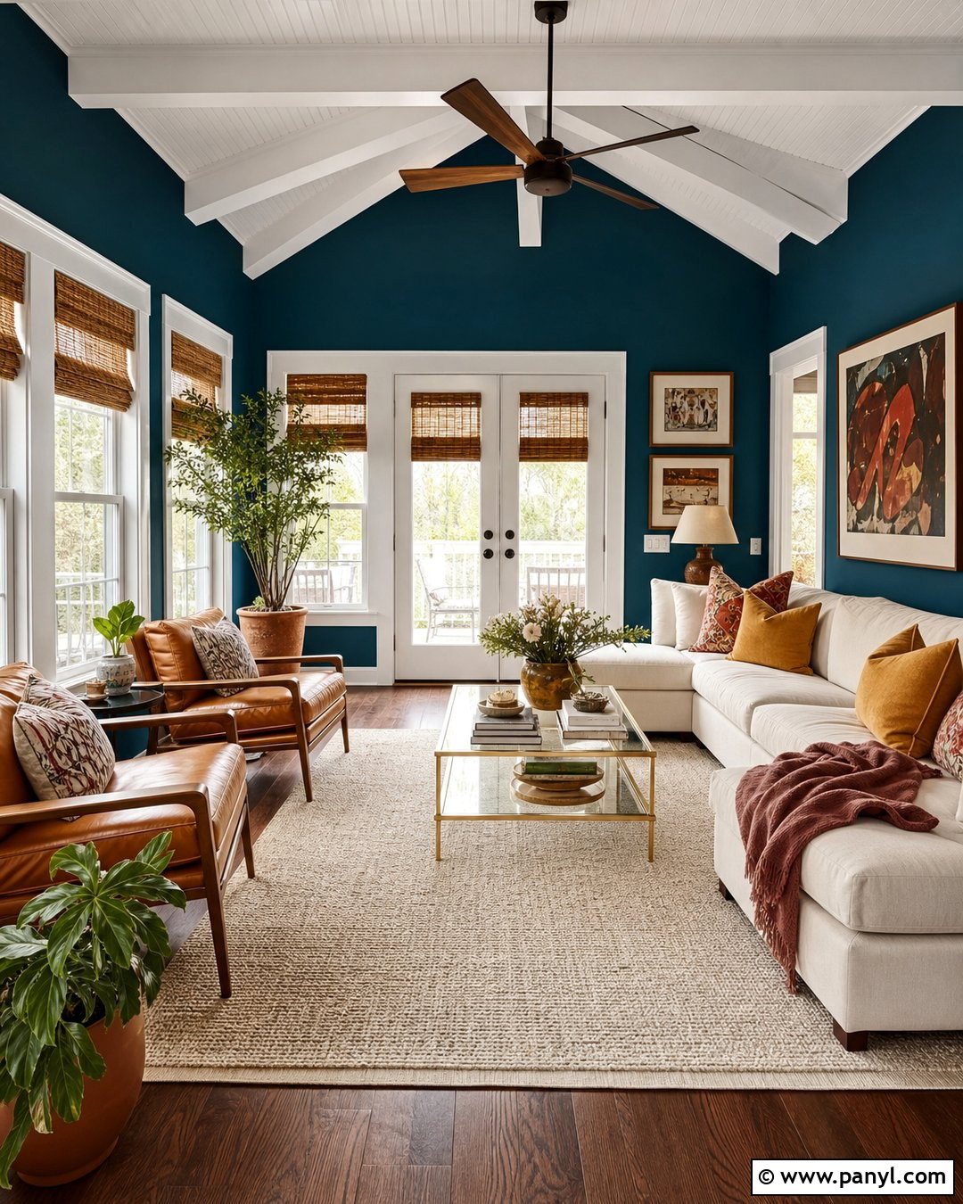 Deep Teal Sunroom Walls - 30 sunroom wall colors