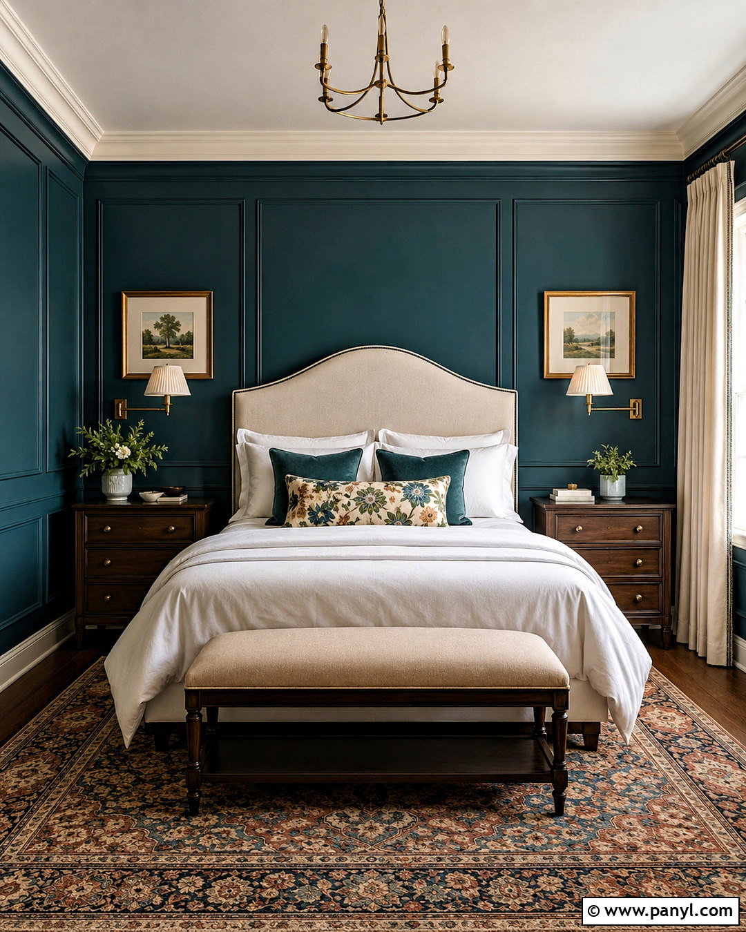 Deep Teal Traditional Bedroom - 20 deep teal bedroom ideas