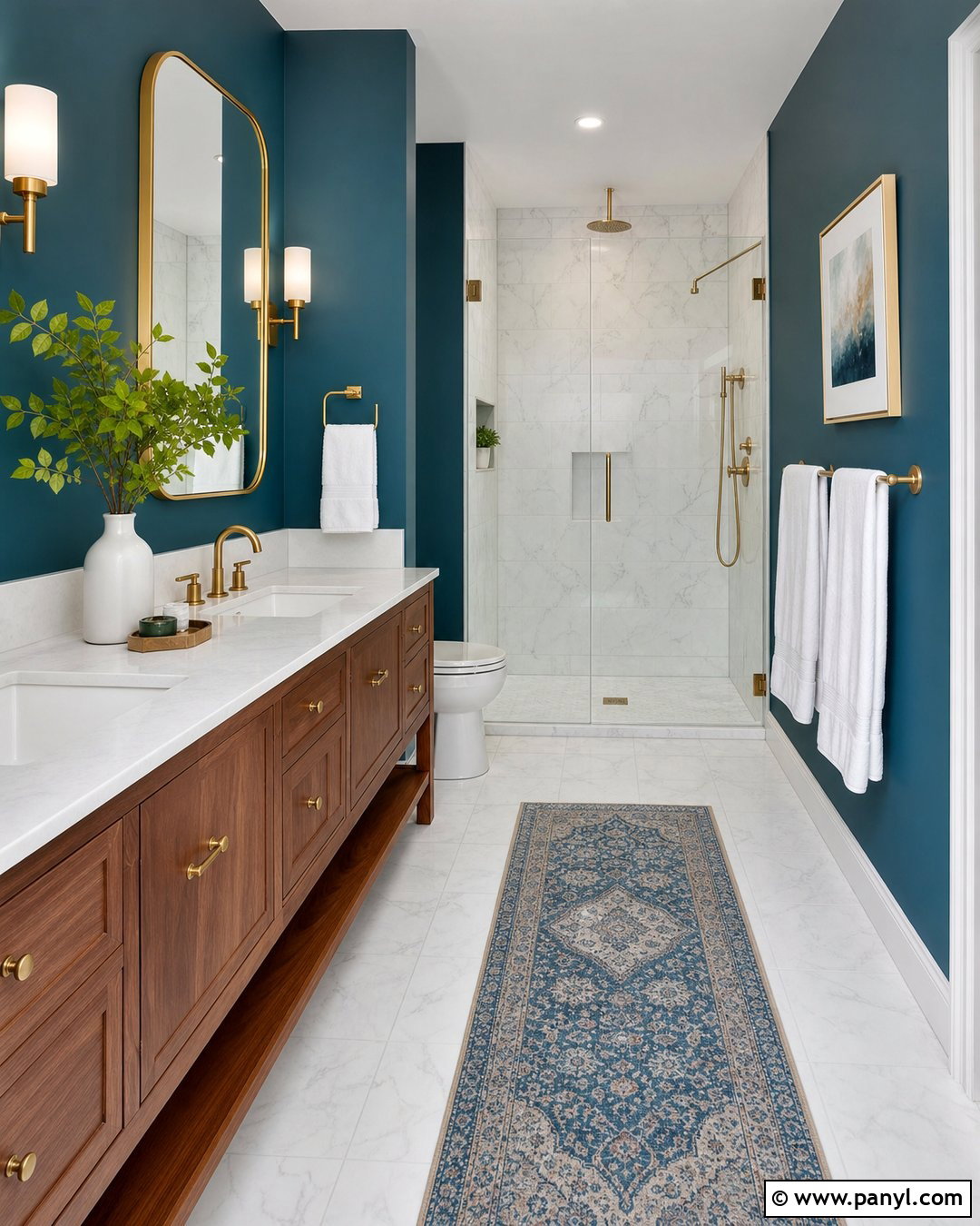 Deep Teal Wall Color Bathroom - 30 Moody Wall Color Ideas