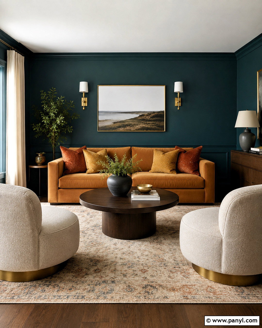 Deep Teal Walls With Brown Furniture - 20 living room paint color ideas with brown furniture ideas