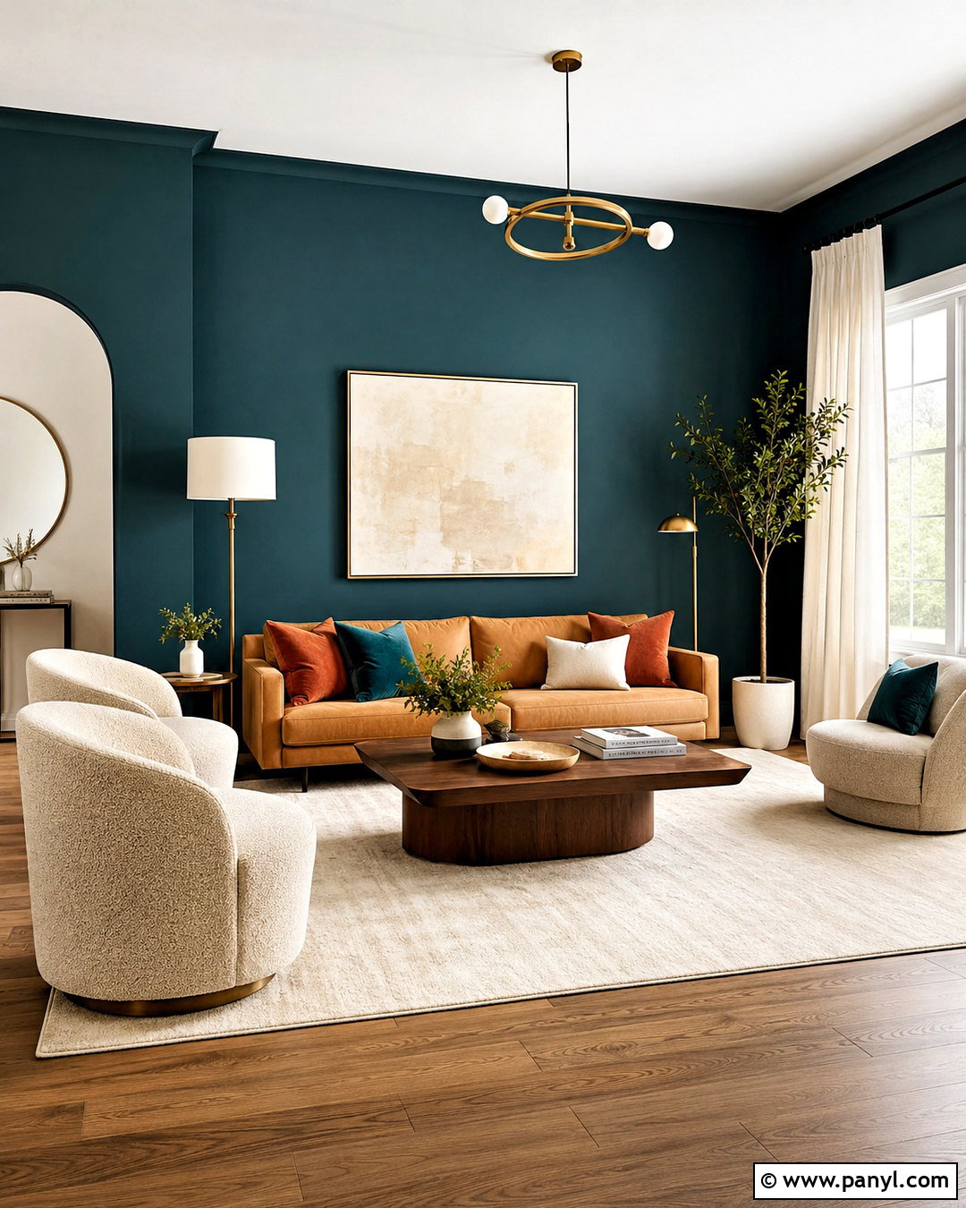 Deep Teal Walls With Dark Wood Floors - 35 wall colors for dark wood floors