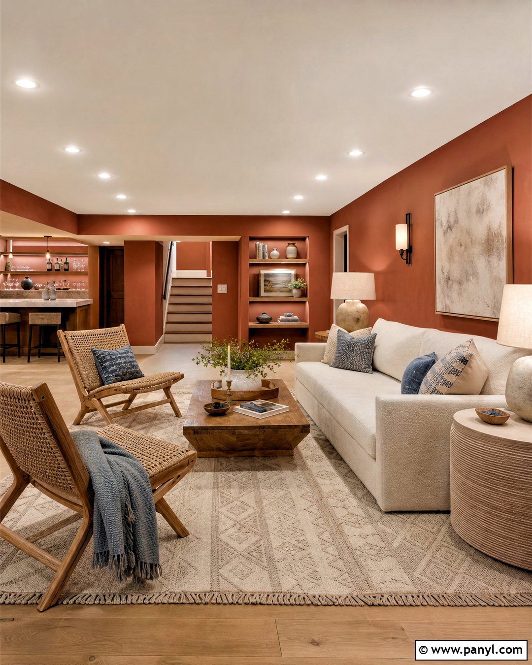 Deep Terracotta Dark Basement - 20 dark basement paint colors