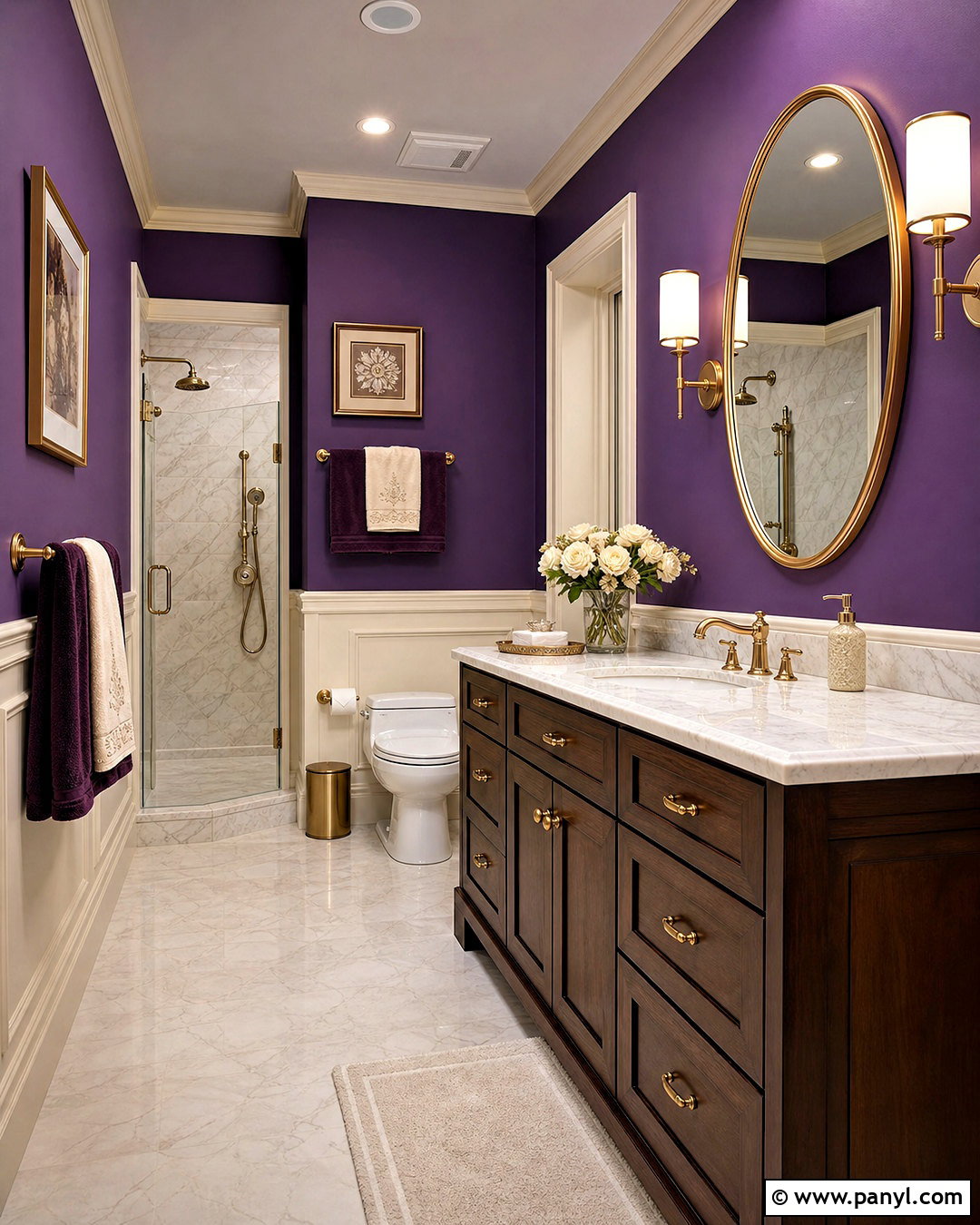 Deep Violet And Gold Bathroom - 20 violet bathroom ideas