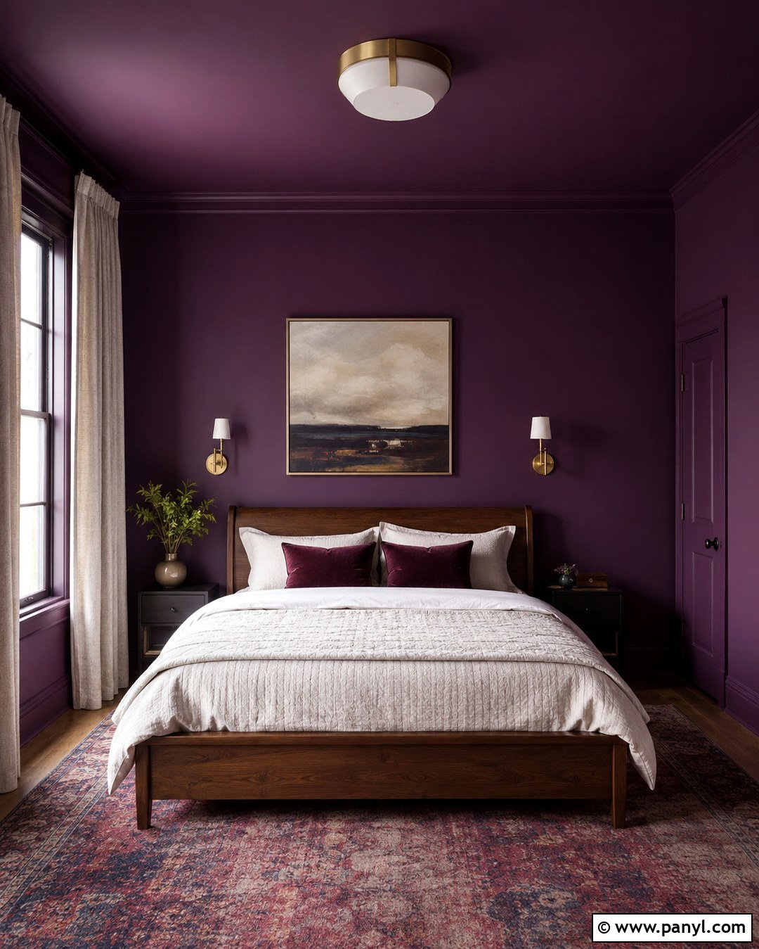 Deep Violet Bedroom Walls - 20 Violet Color Wall Ideas