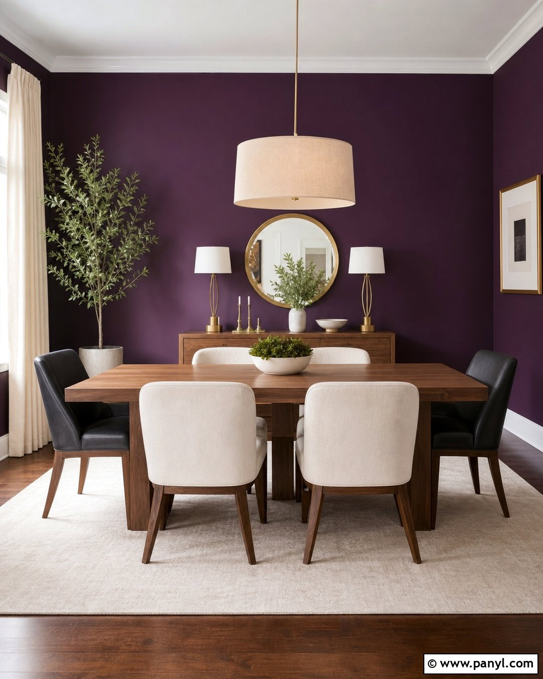 Deep Violet Dining Room Walls - 30 violet wall ideas