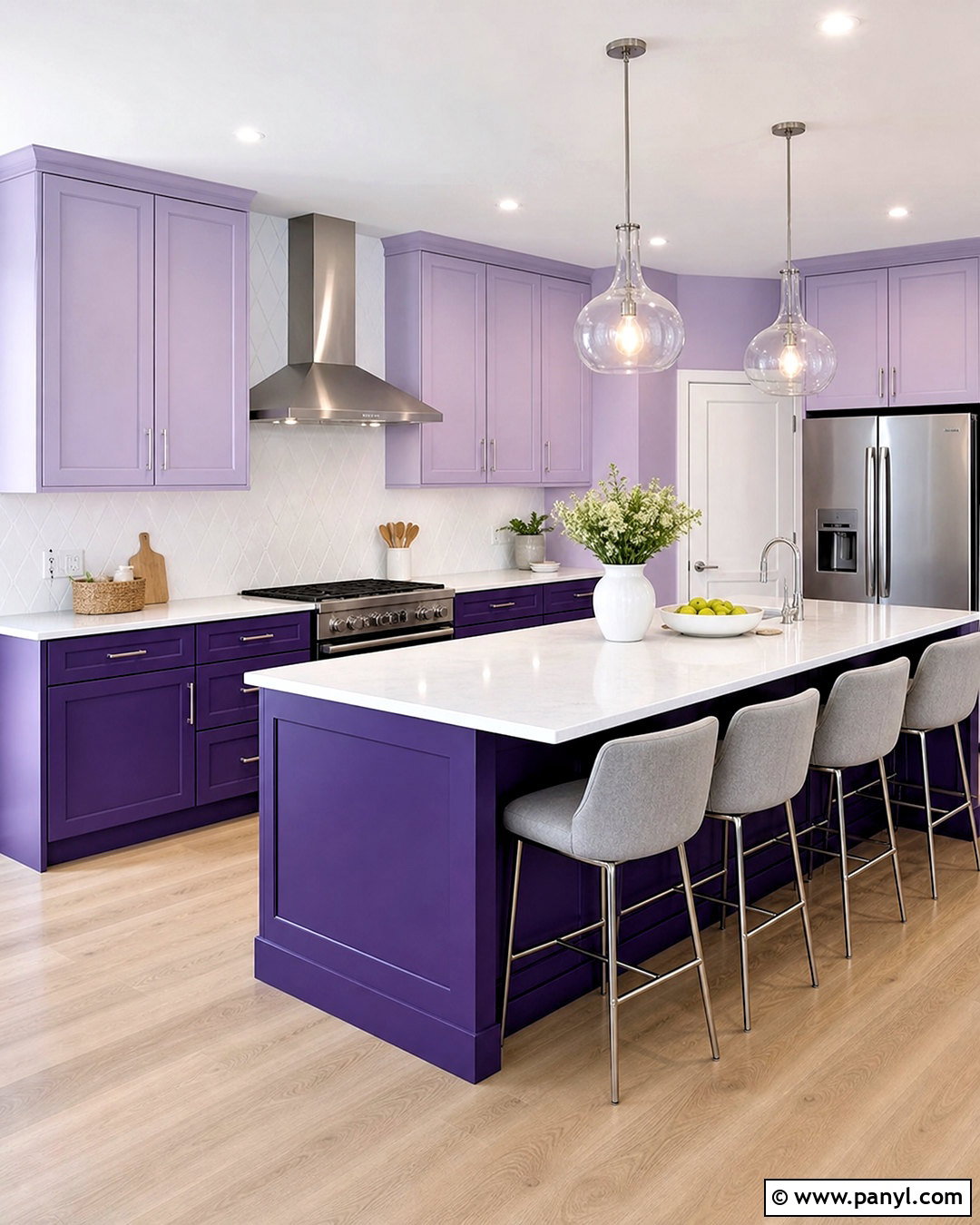 Deep Violet Kitchen - 20 bold kitchen colors