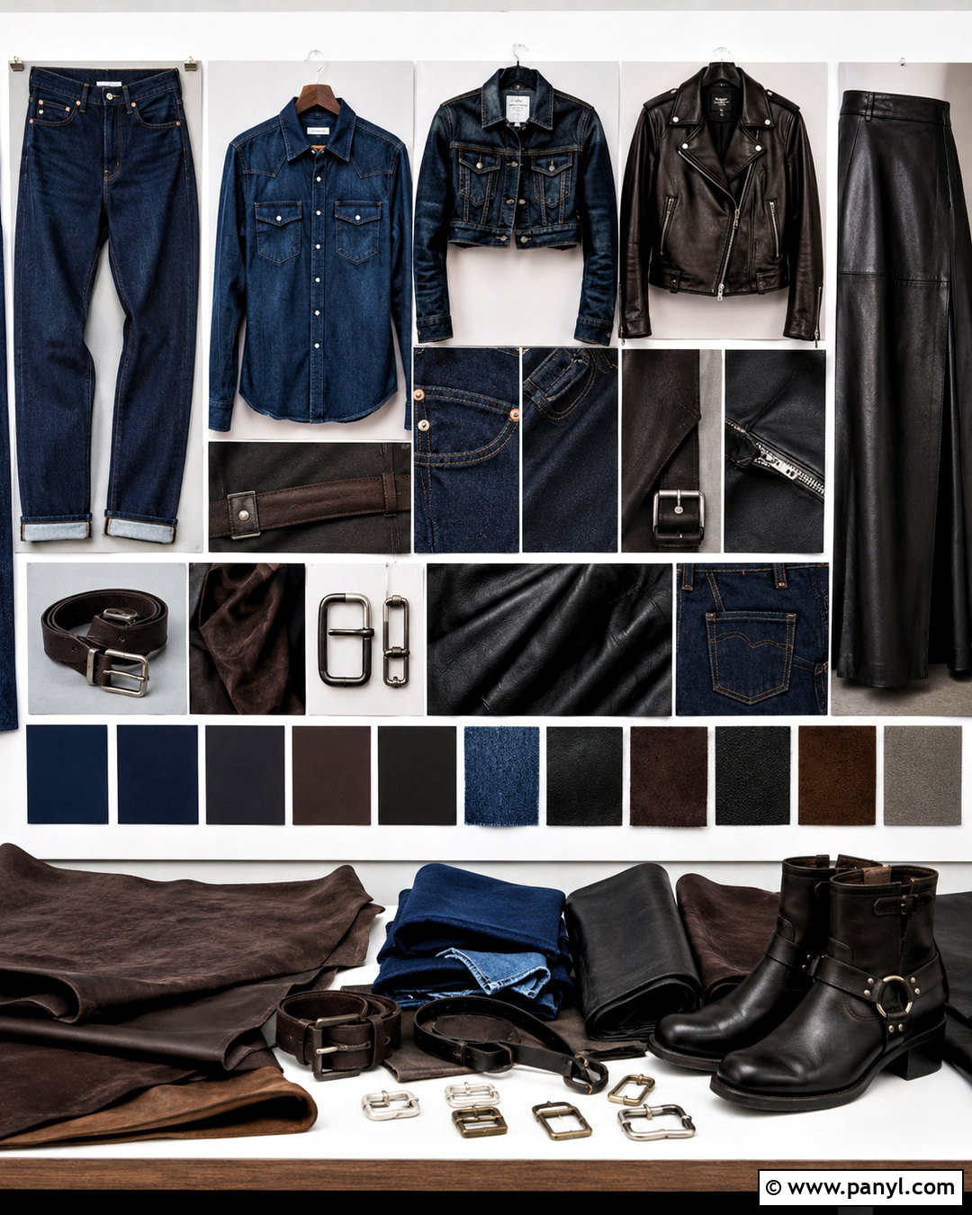 Denim And Leather Board - 20 denim inspiration board ideas