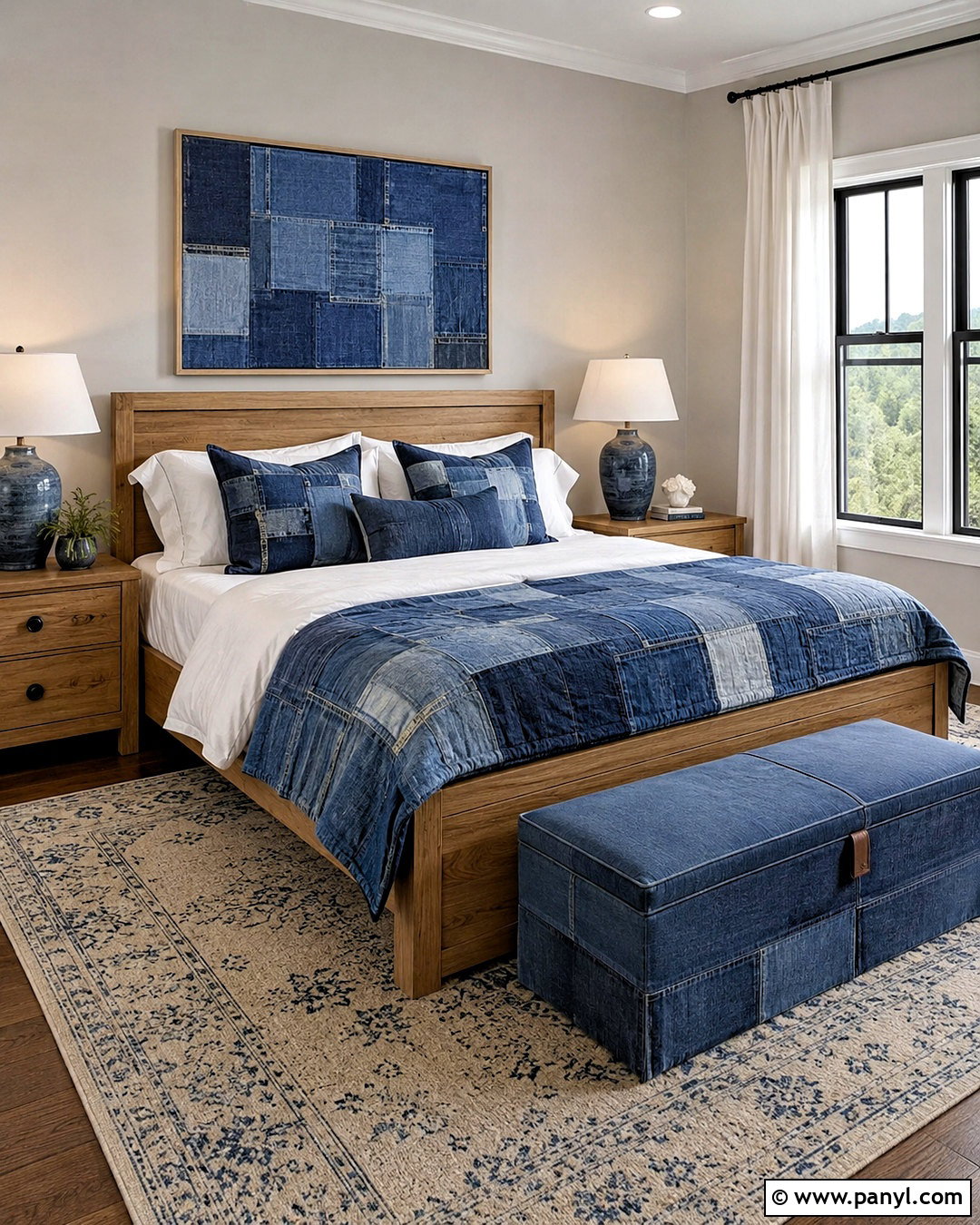 Denim Bedroom - 20 denim theme ideas
