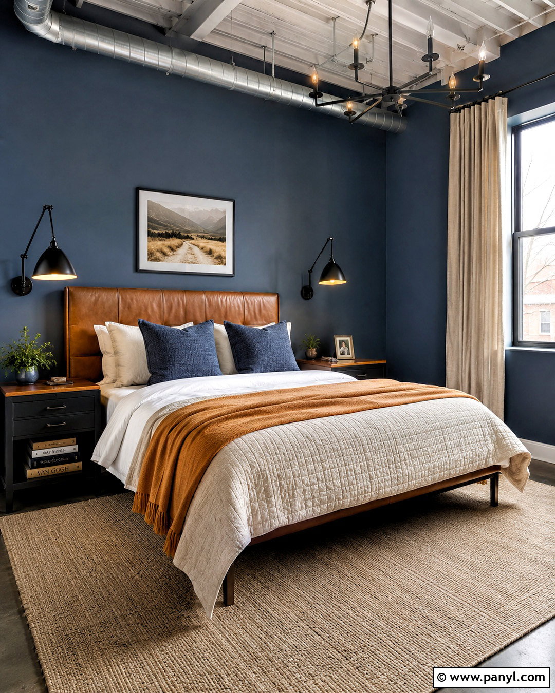 Denim Blue And Camel Bedroom - 20 blue bedroom color schemes