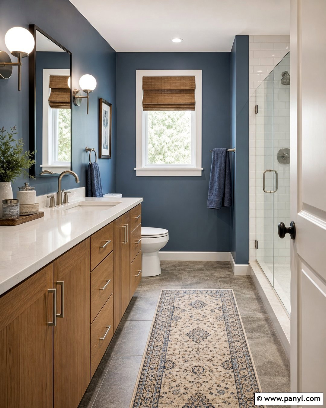Denim Blue Bathroom Walls - 35 Blue Bathroom Walls