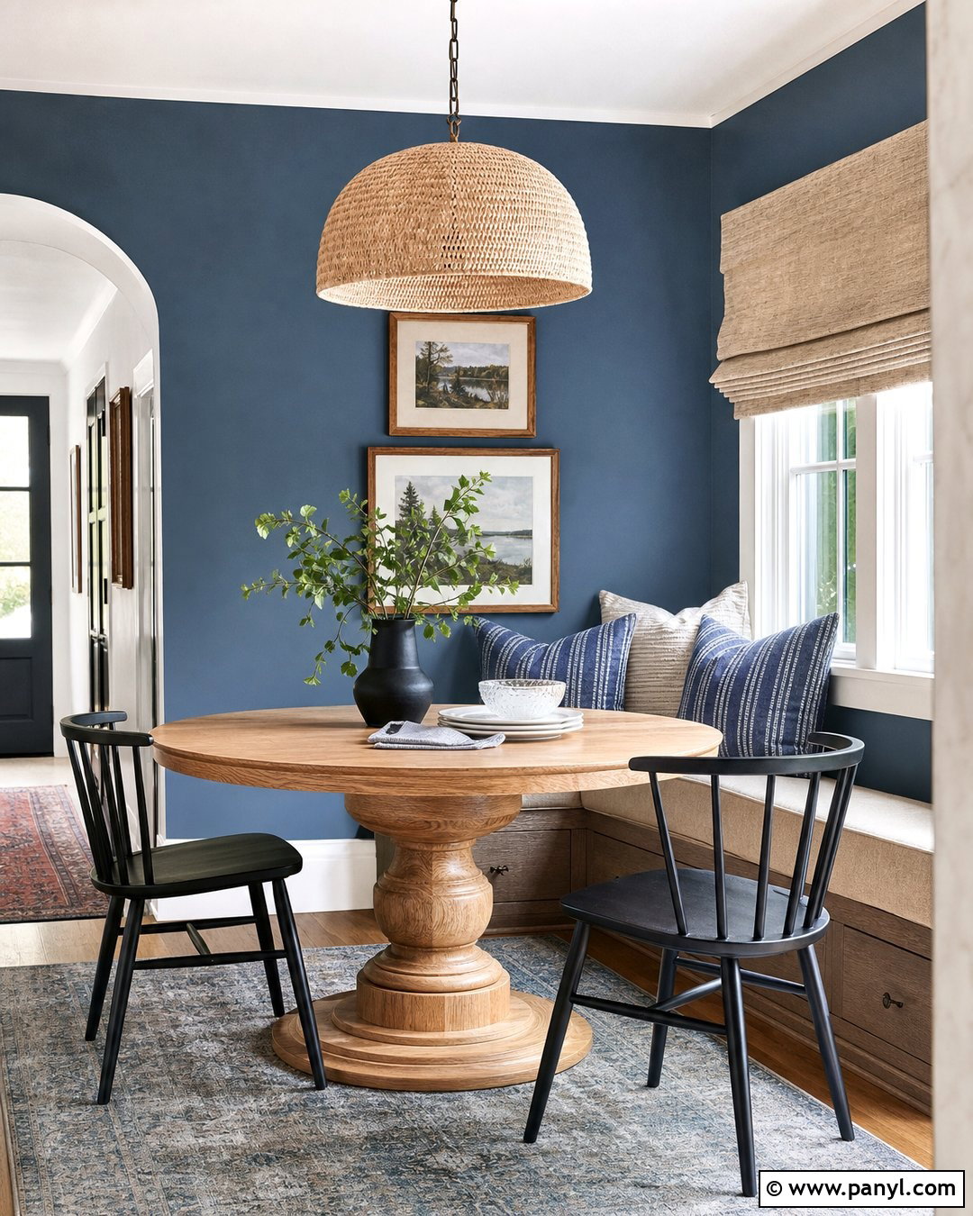 Denim Blue Breakfast Nook Wall - 20 Accent Blue Wall Ideas