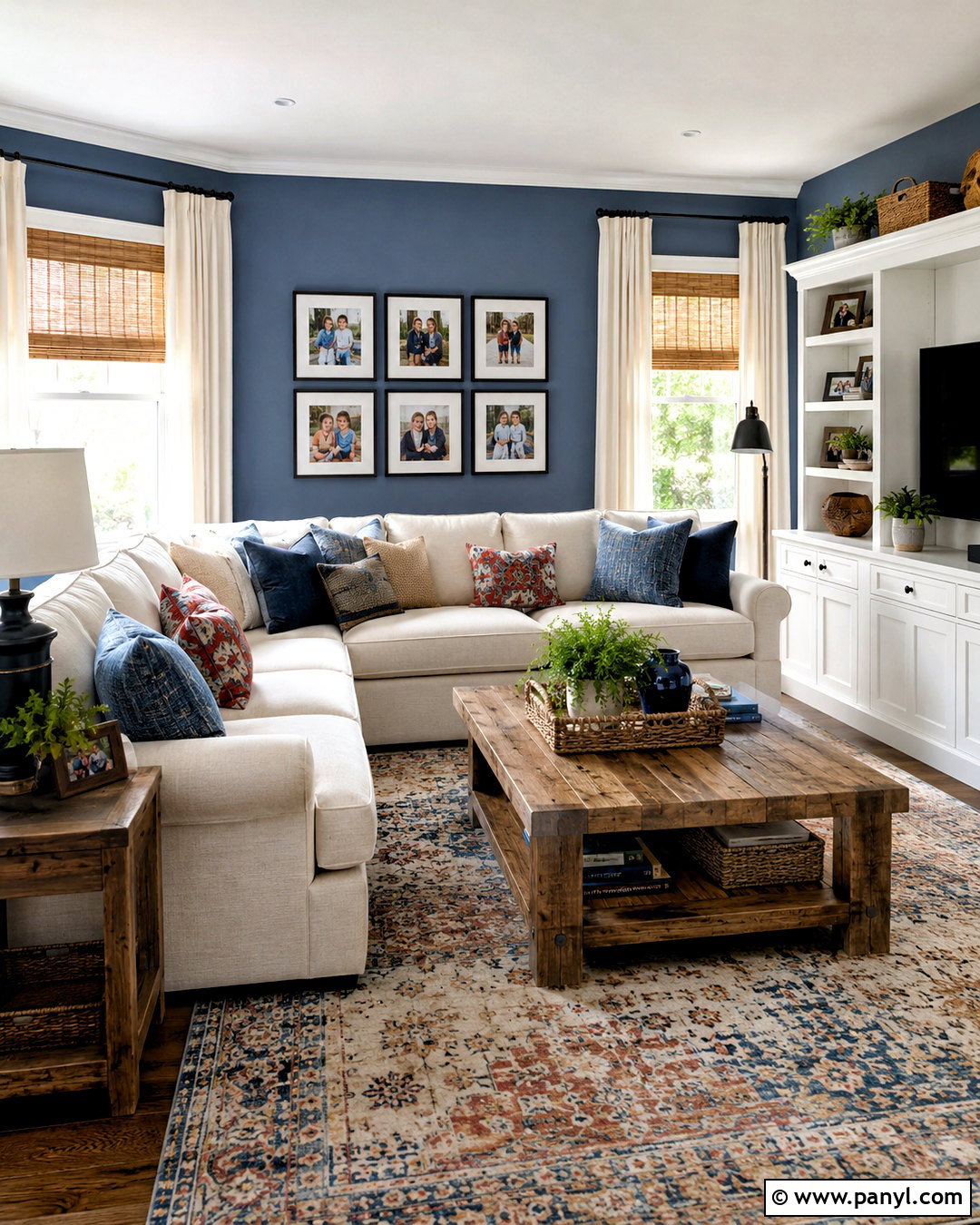 Denim Blue Family Room - 40 blue wall paint ideas