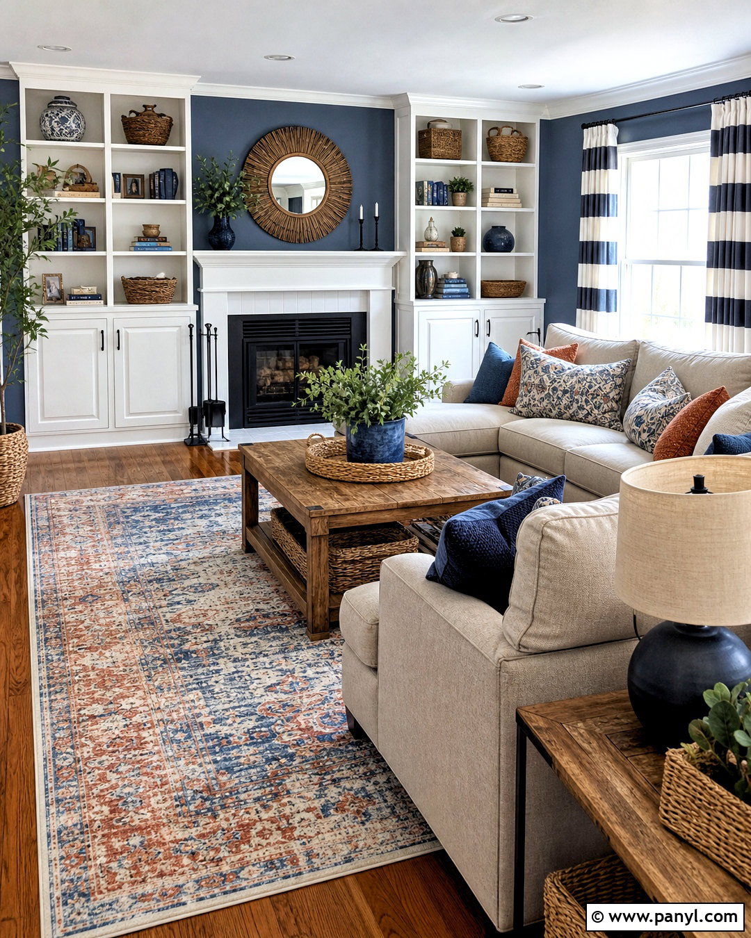 Denim Blue Family Room - 20 blue room paint ideas