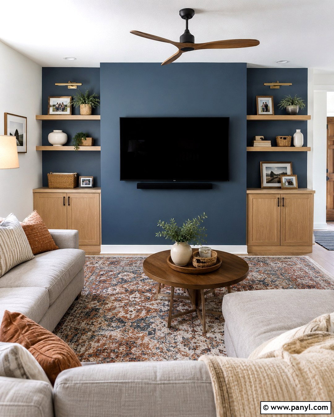 Denim Blue Family Room Accent Wall - 20 White Walls With Blue Accent Wall Ideas