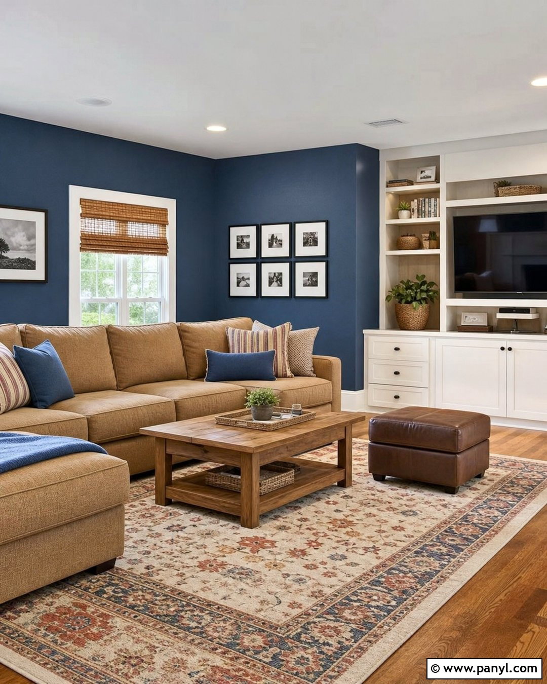 Denim Blue Family Room Walls - 50 blue walls