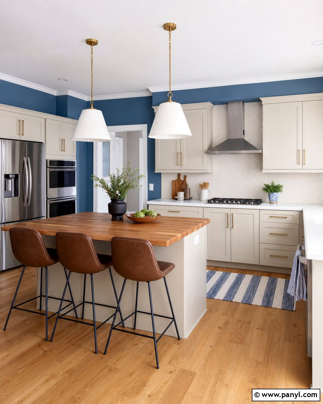 Denim Blue Kitchen Walls - 35 kitchen wall colors with cream cabinets