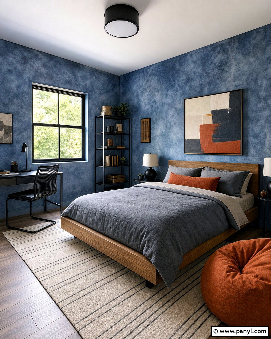 Denim Blue Sponge Painted Walls - 20 sponge painting walls ideas