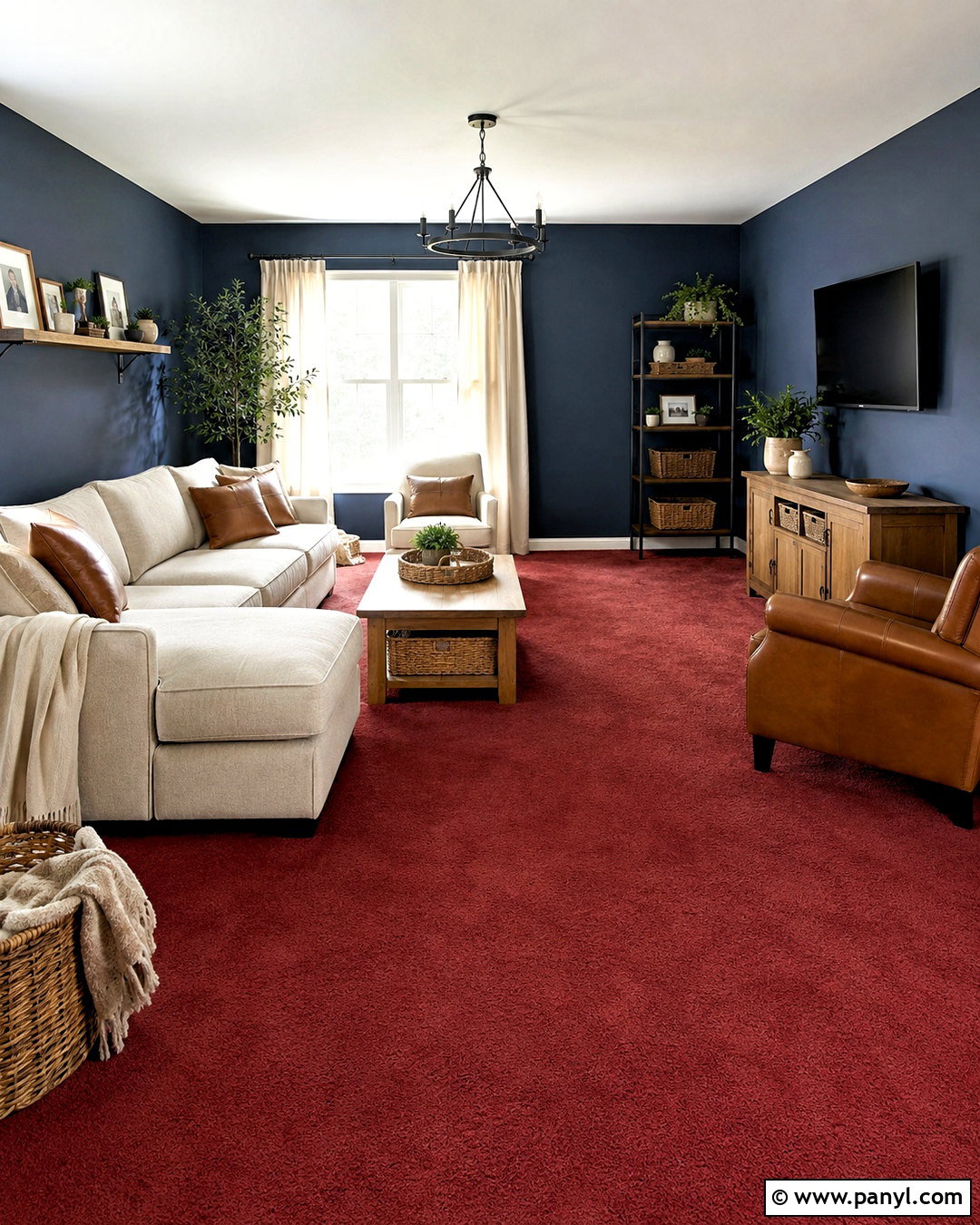 Denim Blue Walls With Red Carpet - 20 What Color Walls Go With Red Carpet Ideas